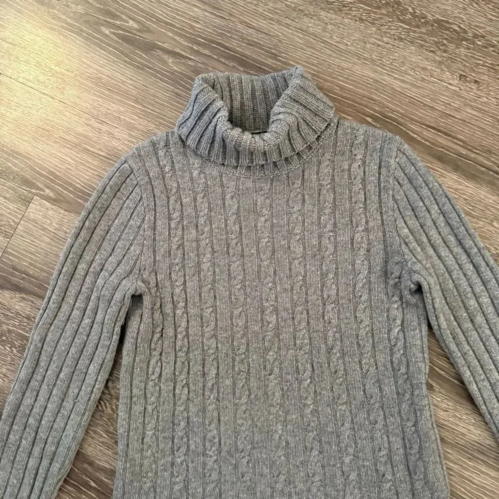 J. Crew Wool Cashmere Blend Cable Turtleneck